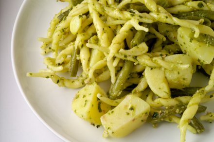 Pasta: Trofie Pesto Kartoffeln und grüne Bohnen