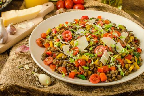 Lauwarmer Linsensalat