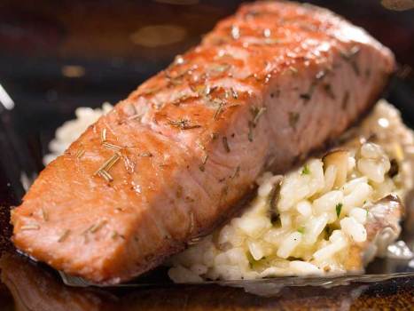 risotto-mit-frischem-lachsfilet-und-waldpilzen